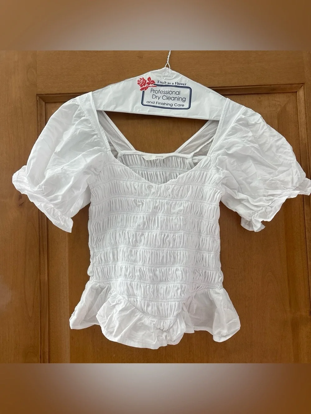 Zara White Puff Sleeve Top